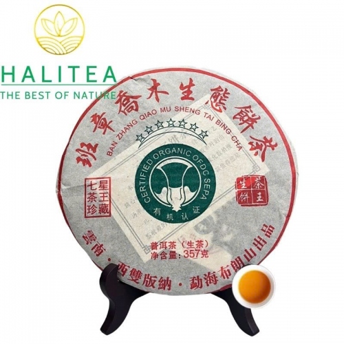 Trà Phổ Nhĩ Sống Lão Ban Chương Hữu Cơ 2008 – Bánh 357g
