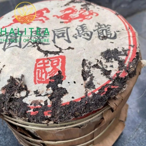 Trà Phổ Nhĩ Sống Long Mã Đồng Khánh 1970s – Bánh 357g