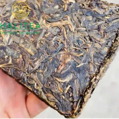 Trà Phổ Nhĩ Sống (Long Yuan Hao) Long Nguyên Hào 2013 Bánh Kỷ Niệm 60 Năm Kiến Châu – Gạch 250g