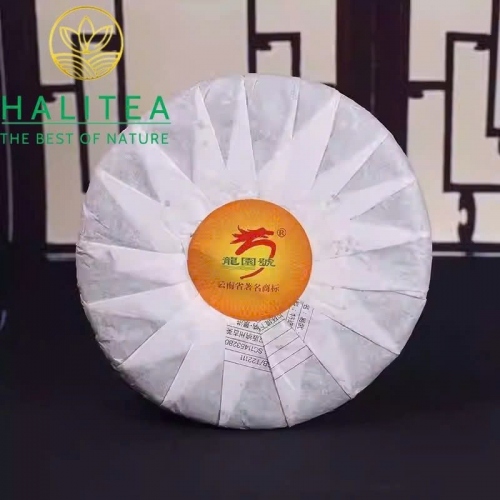 Trà Phổ Nhĩ Sống (Long Yuan Hao) Long Nguyên Hào 2018 – Bánh 380g