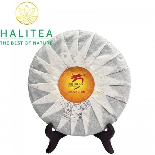 Trà Phổ Nhĩ Sống (Long Yuan Hao) Long Nguyên Hào 2018 – Bánh 380g