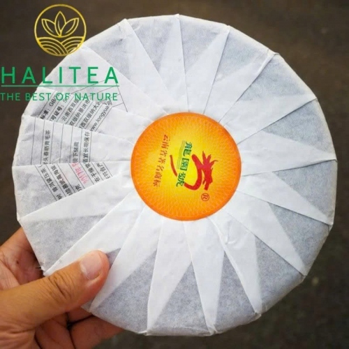 Trà Phổ Nhĩ Sống (Long Yuan Hao) Long Nguyên Hào 2018 – Bánh 380g