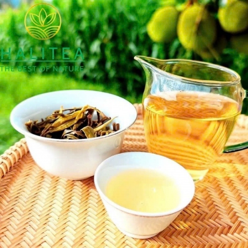 Trà Phổ Nhĩ Sống Tây Song Bản Nạp Trung Hoành Ấn Xanh - Bánh 357g