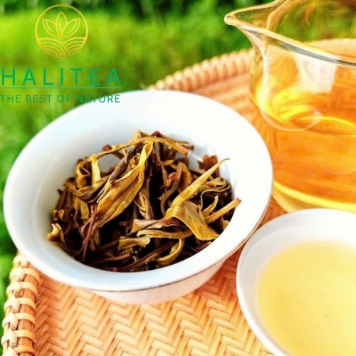 Trà Phổ Nhĩ Sống Tây Song Bản Nạp Trung Hoành Ấn Xanh - Bánh 357g