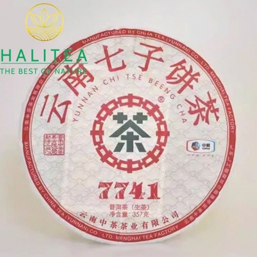 Trà Phổ Nhĩ Sống Trung Trà 7741 (Zhongcha) 2024 Bản Chuẩn Vị Lâm Thương – Bánh 357g