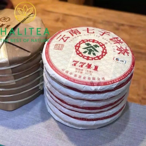 Trà Phổ Nhĩ Sống Trung Trà 7741 (Zhongcha) 2024 Bản Chuẩn Vị Lâm Thương – Bánh 357g