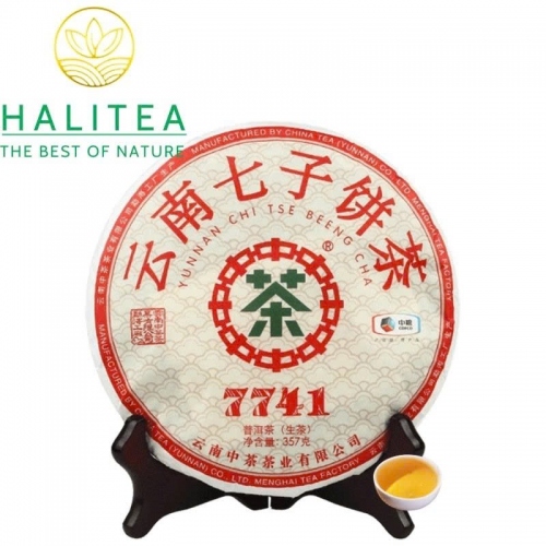 Trà Phổ Nhĩ Sống Trung Trà 7741 (Zhongcha) 2024 Bản Chuẩn Vị Lâm Thương – Bánh 357g