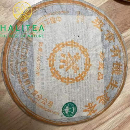 Trà Phổ Nhĩ Sống Trung Trà Ban Chương Hữu Cơ Sinh Thái 2003 – Đại Bạch Thái 357g