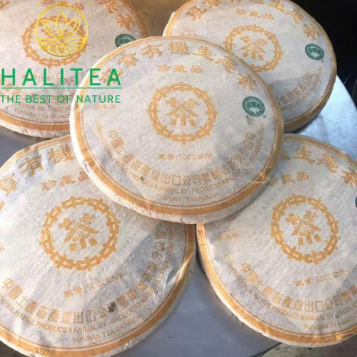 Trà Phổ Nhĩ Sống Trung Trà Ban Chương Hữu Cơ Sinh Thái 2003 – Đại Bạch Thái 357g