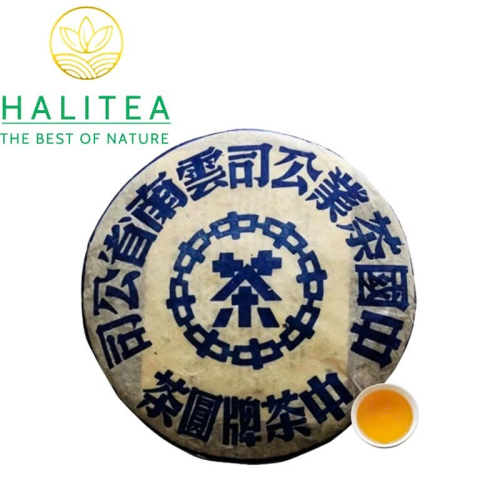 Trà Phổ Nhĩ Sống Trung Trà Đại Lam Ấn Mãnh Hải 1998 (Zhongcha Blue Label) – Bánh 357g