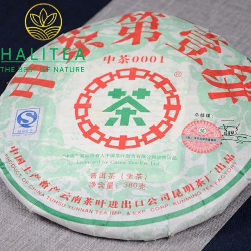 Trà Phổ Nhĩ Sống Trung Trà Đệ Nhất Bính 0001 Lục Ấn 2007 – Bánh 380g