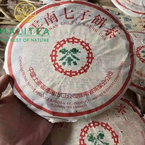 Trà Phổ Nhĩ Sống Trung Trà Lục Ấn 7262 Năm 2003 - Bánh 357g