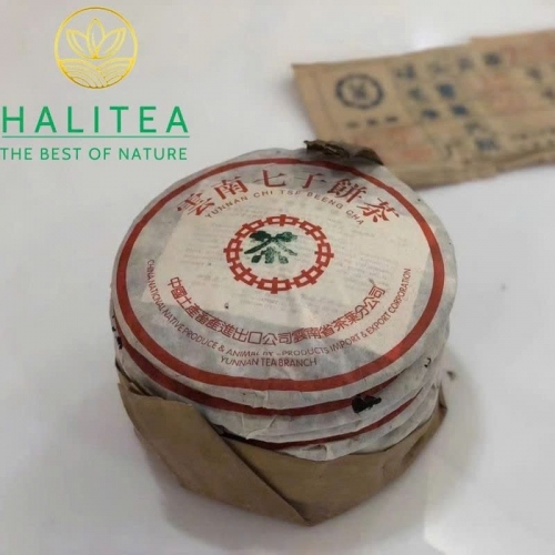 Trà Phổ Nhĩ Sống Trung Trà Lục Ấn 7262 Năm 2003 - Bánh 357g