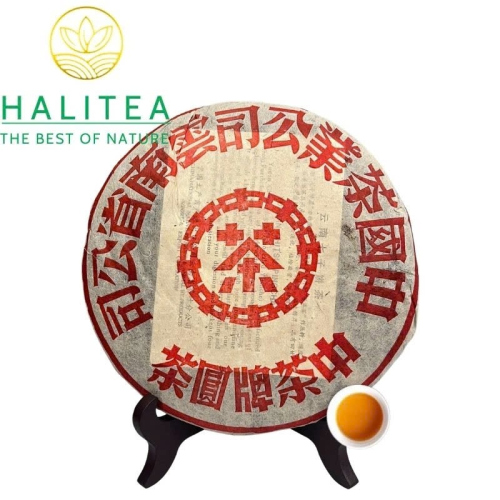 Trà Phổ Nhĩ Sống Trung Trà (Zhongcha) Đại Hồng Ấn 1990s – Bánh 357gr
