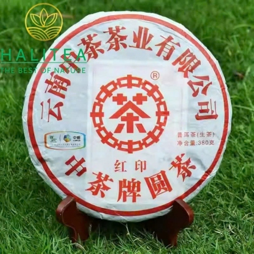 Trà Phổ Nhĩ Sống Trung Trà (Zhongcha) Hồng Ấn 2010 Cổ Phong Vân Nam – Bánh 380g