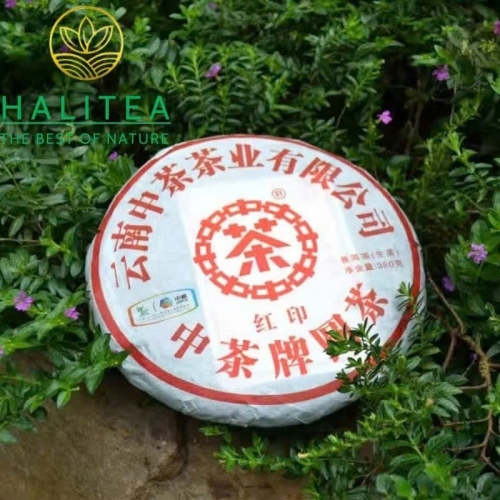 Trà Phổ Nhĩ Sống Trung Trà (Zhongcha) Hồng Ấn 2010 Cổ Phong Vân Nam – Bánh 380g