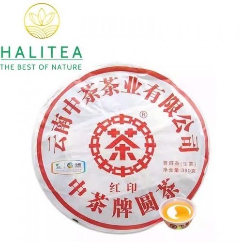 Trà Phổ Nhĩ Sống Trung Trà (Zhongcha) Hồng Ấn 2010 Cổ Phong Vân Nam – Bánh 380g