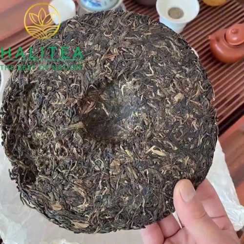 Trà Phổ Nhĩ Sống Trung Trà – Zhongcha Lục Trung Hồng Ấn 1990s – Bánh 357g
