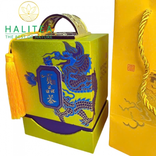 Trà Thiết Quan Âm Cao Cấp Hộp Ấn Vàng Quà Tặng 250g/ hộp/ 32 gói