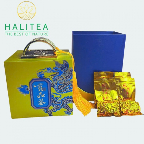 Trà Thiết Quan Âm Cao Cấp Hộp Ấn Vàng Quà Tặng 250g/ hộp/ 32 gói