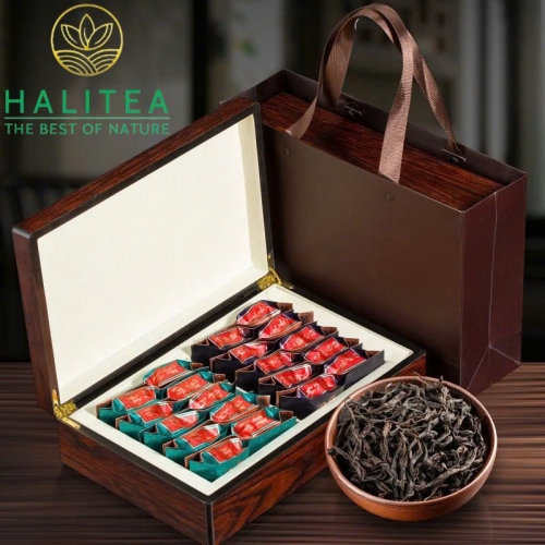 Trà Vũ Di Thuỷ Tiên Hộp Gỗ Quà Tặng Cao Cấp 140gr/Hộp/20Gói