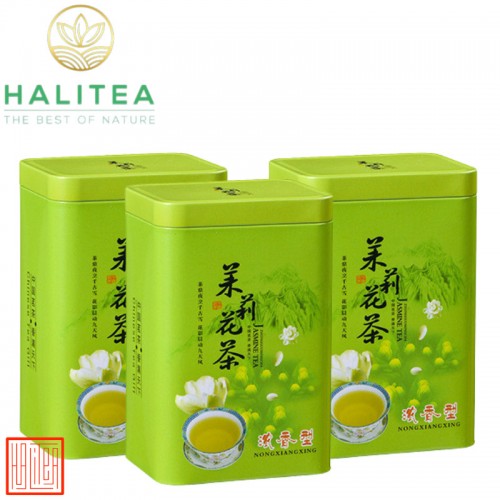 Trà Xanh Hoa Lài Hộp Thiếc Xanh 100gr