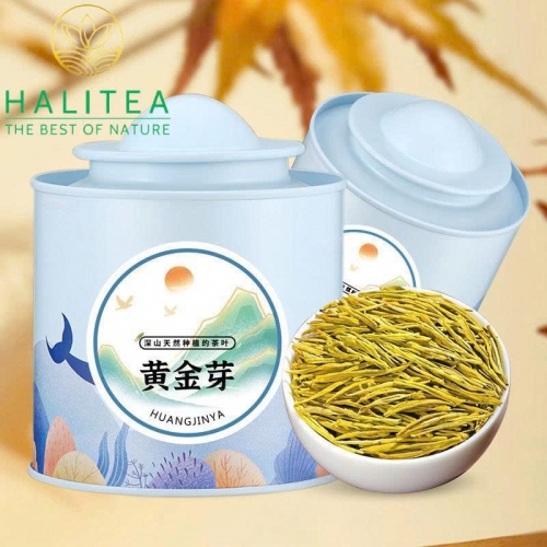 Trà Xanh Hoàng Kim Nha Chiết Giang Hộp Thiếc 100gr