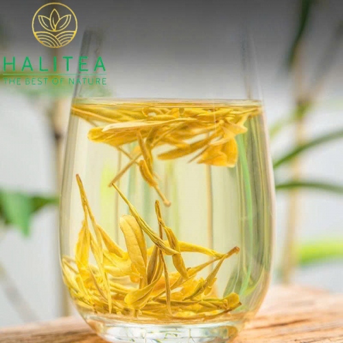 Trà Xanh Hoàng Kim Nha Chiết Giang Hộp Thiếc 100gr