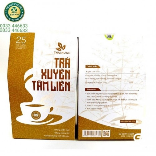 Trà Xuyên Tâm Liên Túi Lọc 25 Túi X 5gr
