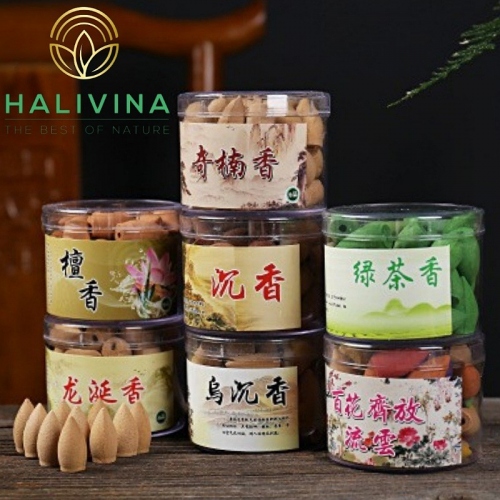 Trầm Hương Nụ Khói Chảy Ngược Hộp 40 Viên Đủ Màu
