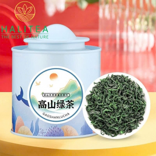 Trà Trúc Diệp Thanh Đơn Nha Lục Trà Quý Núi Nga Mi Hộp Thiếc 100g