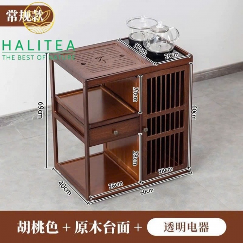 Tủ Pha Trà Di Động Bằng Gỗ Bánh Xe Lăn KT: 69X60X40cm