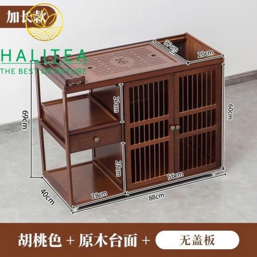 Tủ Pha Trà Di Động Gỗ Óc Chó 88x60x40cm – Bàn Trà Có Bánh Xe Cao Cấp