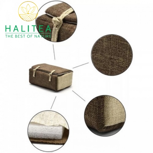 Túi Đựng Bộ Ấm Trà Du Lịch Xách Tay Vải Cotton Sang Trọng