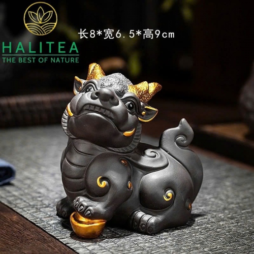 Tỳ Hưu Tử Sa Vẽ Vàng Cao Cấp - Tea Pet
