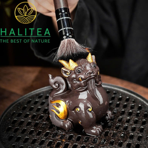 Tỳ Hưu Tử Sa Vẽ Vàng Cao Cấp - Tea Pet