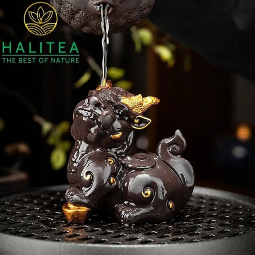 Tỳ Hưu Tử Sa Vẽ Vàng Cao Cấp - Tea Pet