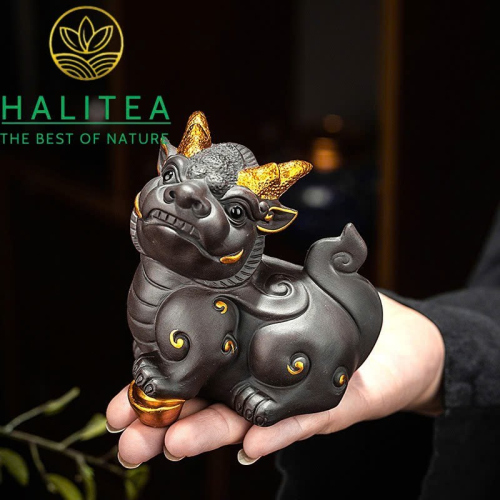 Tỳ Hưu Tử Sa Vẽ Vàng Cao Cấp - Tea Pet