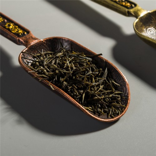 Muỗng Xúc Trà Bằng Đồng Khắc Hoa Văn 16cm
