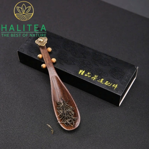 Xúc Trà Gỗ Mun Hình Đàn Tỳ Bà