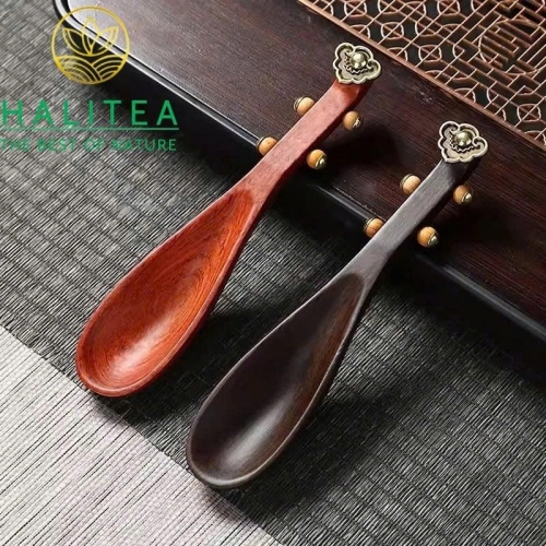 Xúc Trà Gỗ Mun Hình Đàn Tỳ Bà