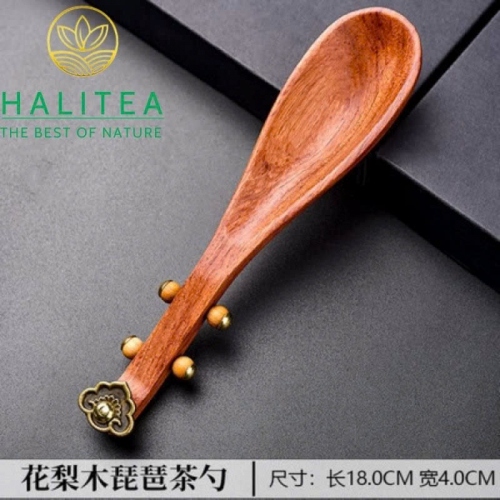 Xúc Trà Gỗ Mun Hình Đàn Tỳ Bà